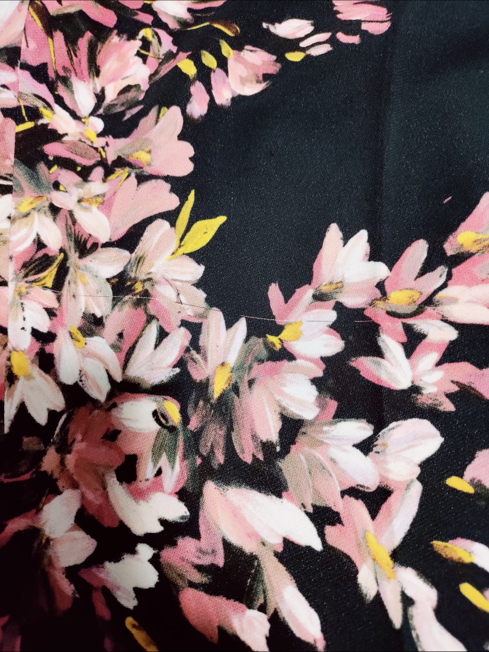 Escada Fantasy Floral Print Pants Black & Pink